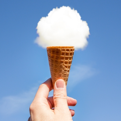 Ice cream cone with cloud