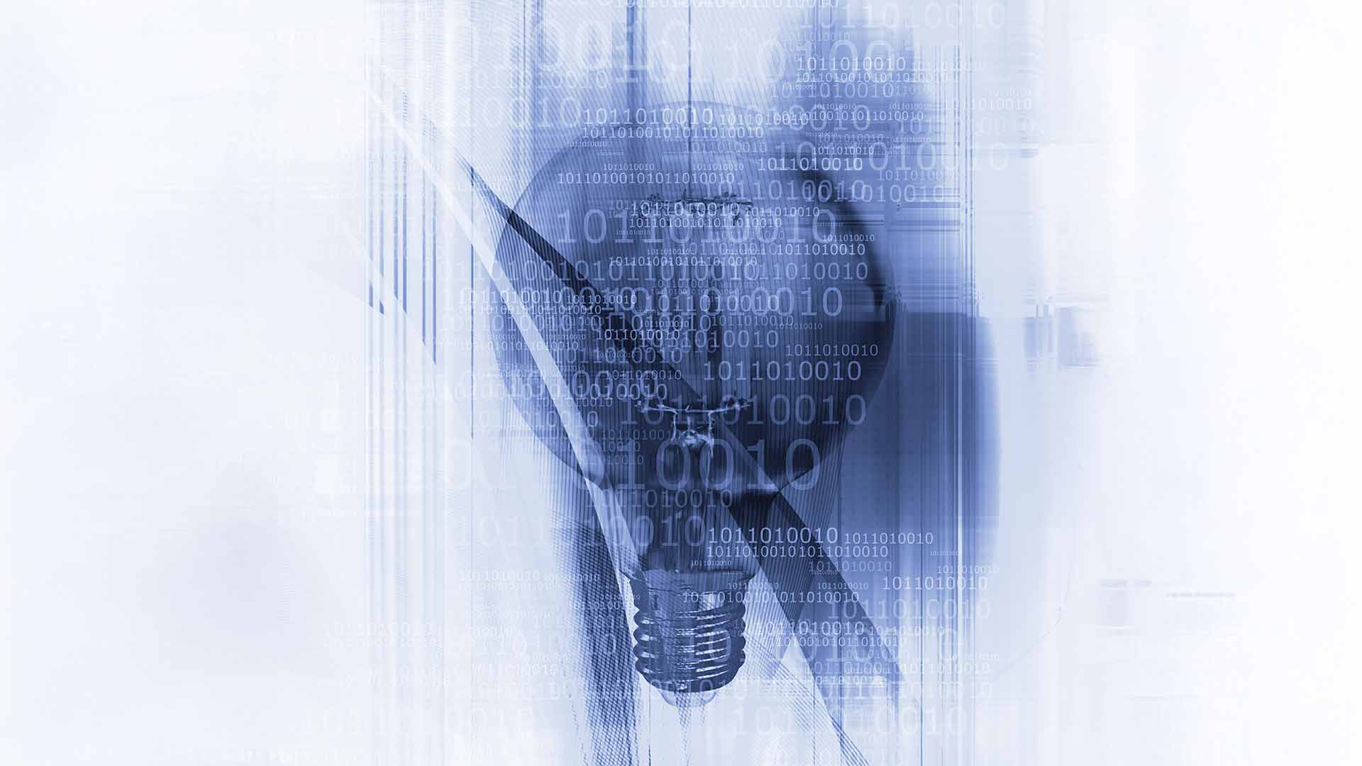 abstract digital lightbulb