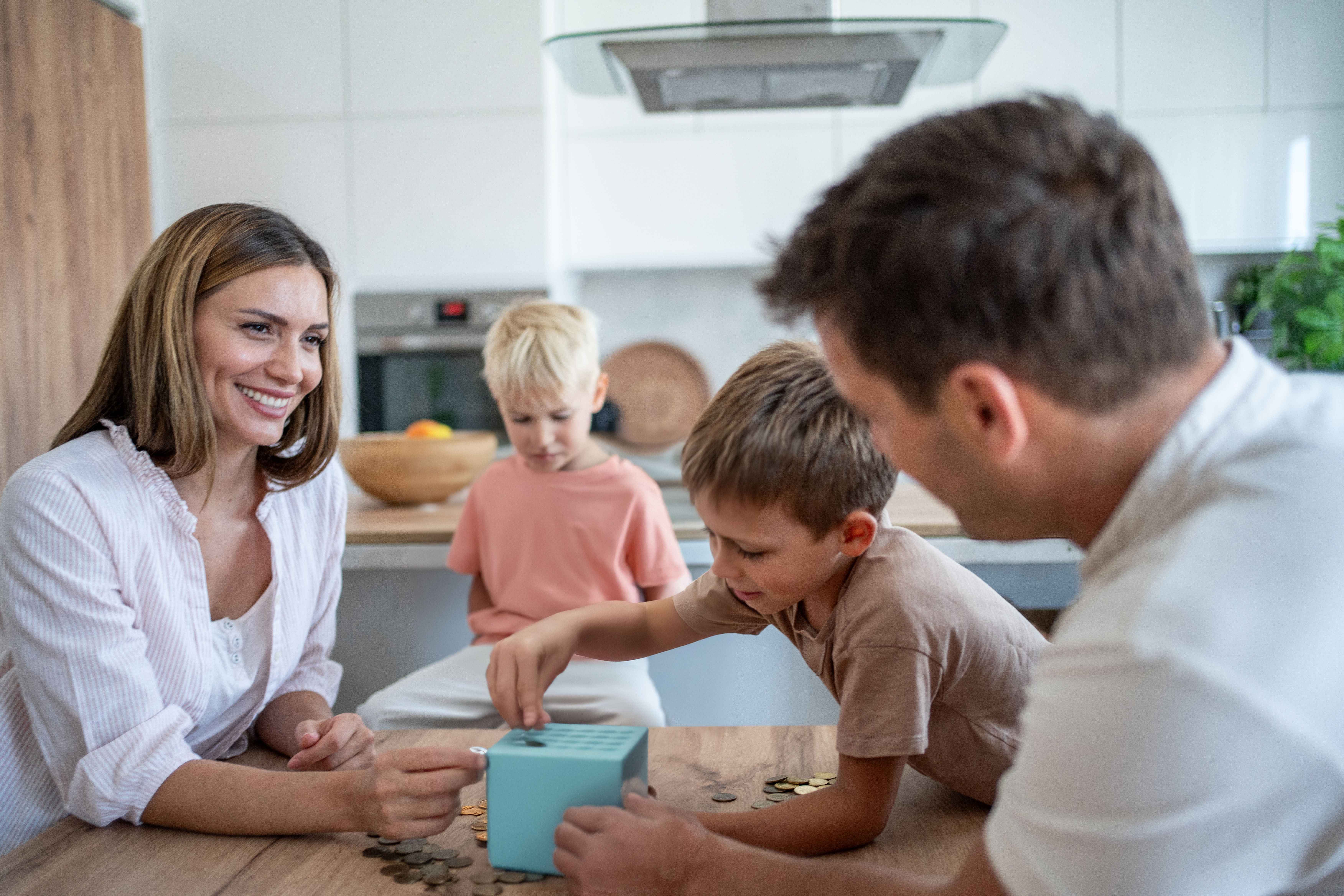Family cooking together