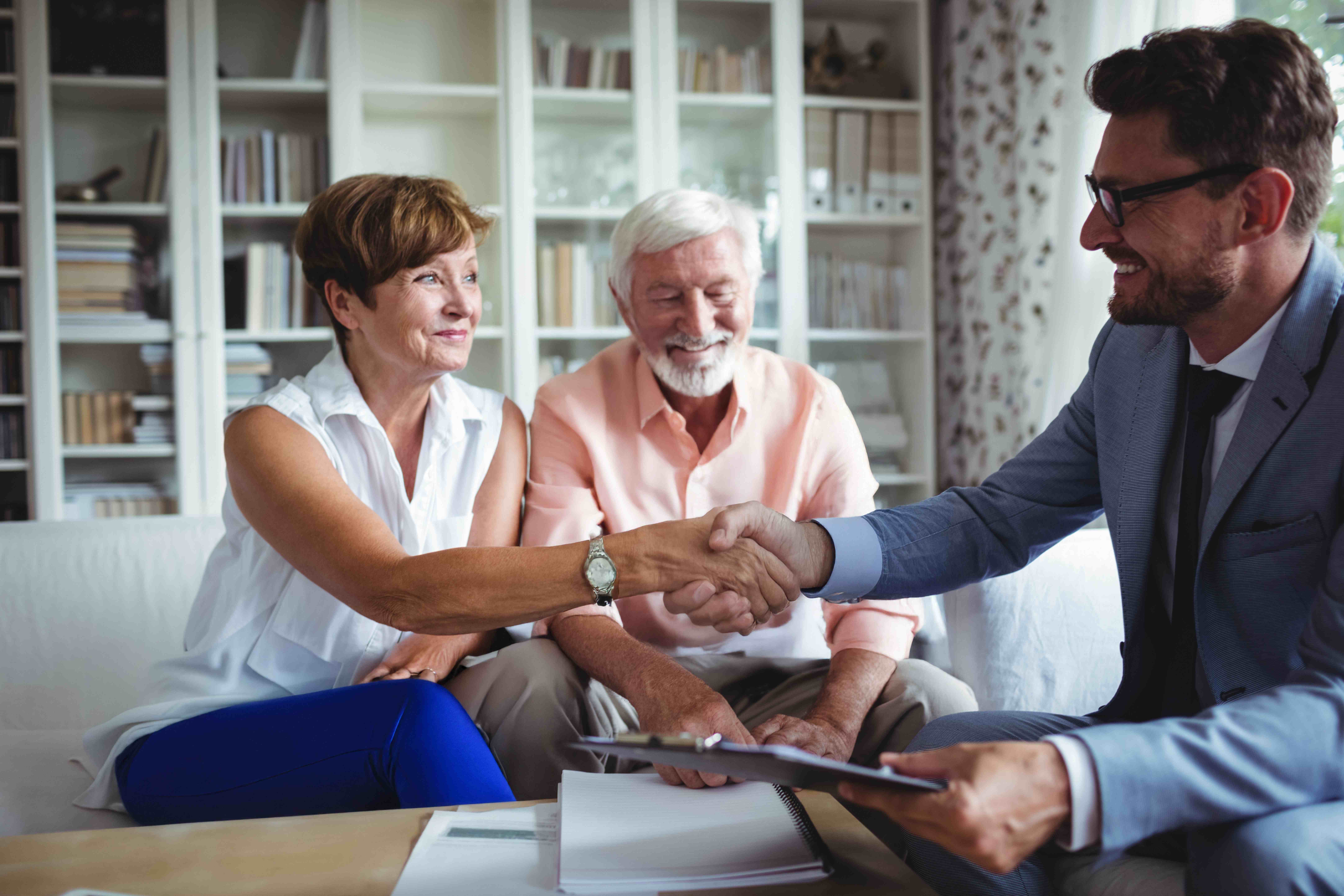 Two businessmen talking seriously