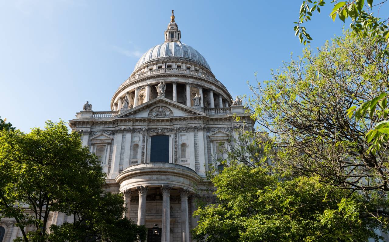 St Paul's Cathedral in summer London sun