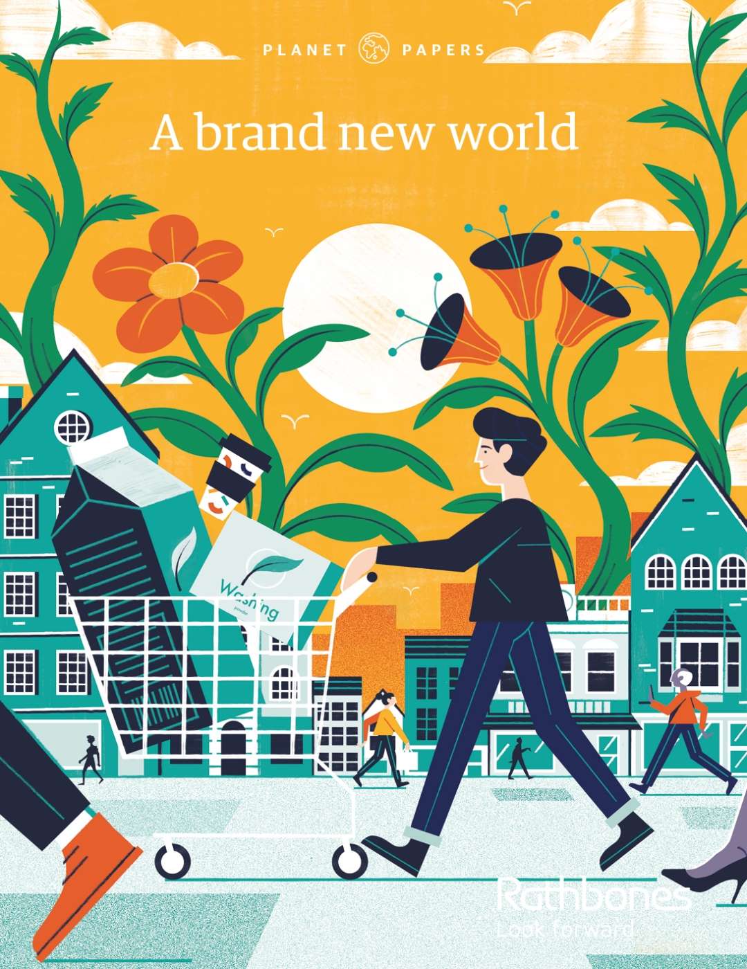 A poster for an article, labelled 'A brand new world'.