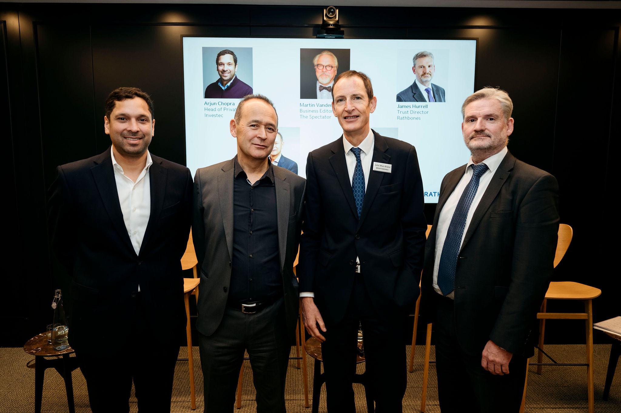 Image of the four panellists from Rathbones and Investec for their post-Budget event