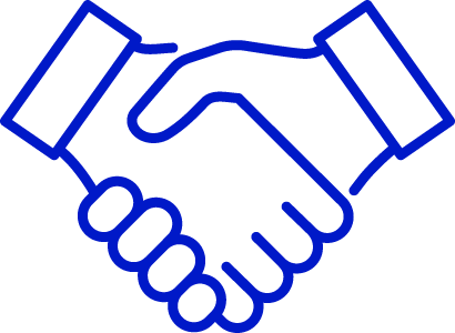 An icon of two hands shaking