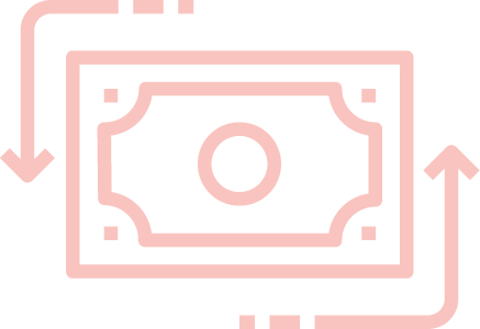 An icon of money being saved