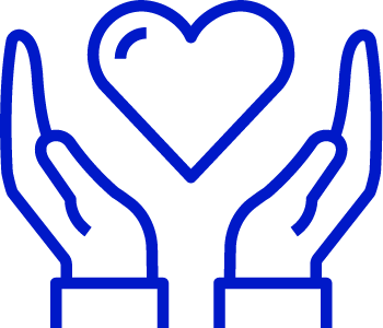 An icon indicating a relationship of support