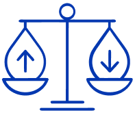 An icon of balanced scales