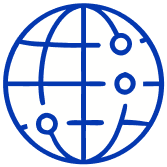 An icon indicating networks and connections across the globe
