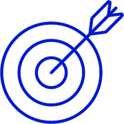 An icon of an arrow hitting the bullseye of a target