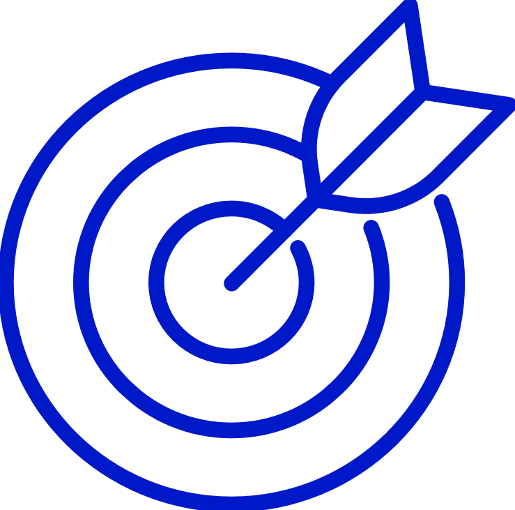 An arrow in the bullseye of an archery target