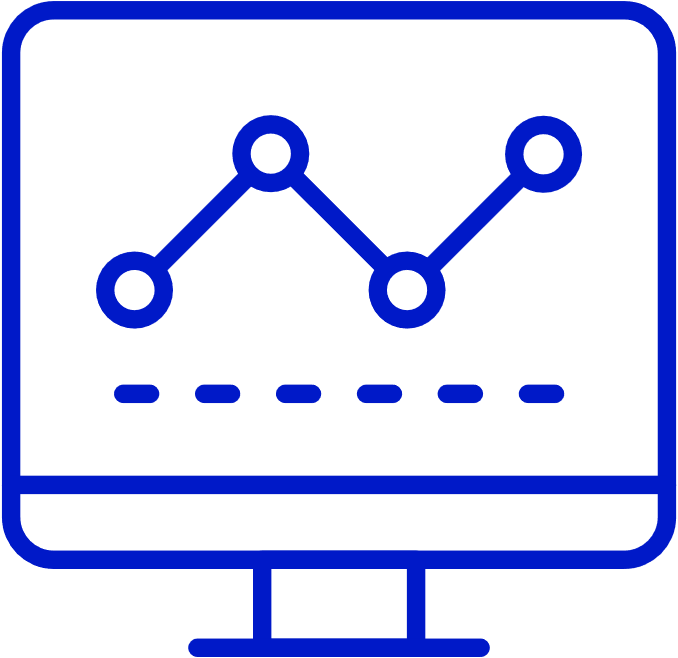 An icon of chart and data on a computer screen