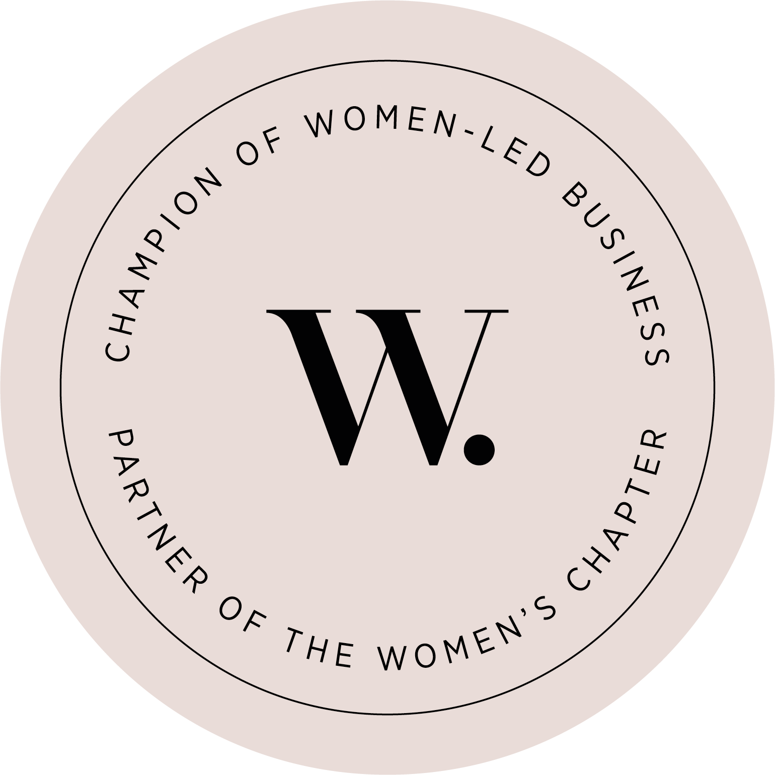 The 'Champion of women-led business' badge for Rathbones from The Womens Chapter
