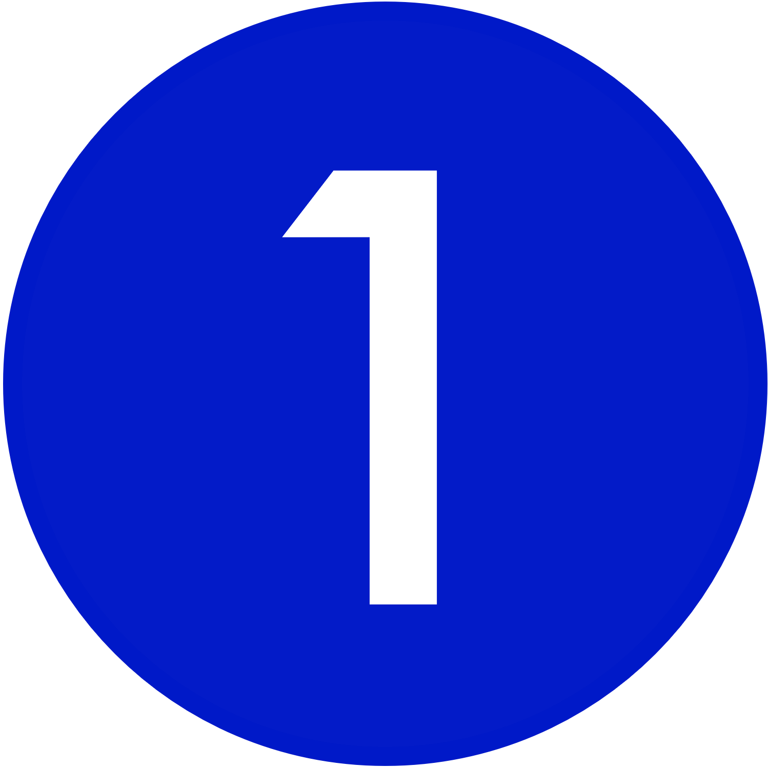 The number 1 in a blue circle
