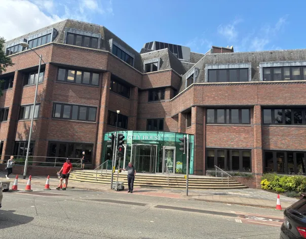 Front door of Cambridge office
