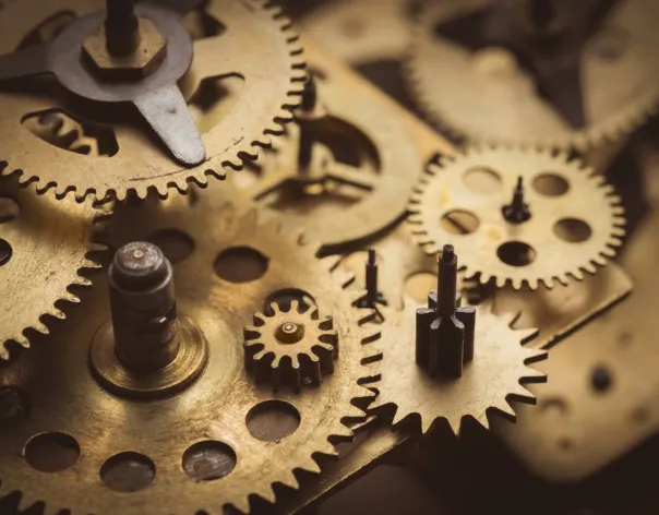 The inner workings of a clock