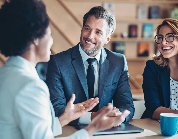 An accountant meets with their corporate clients