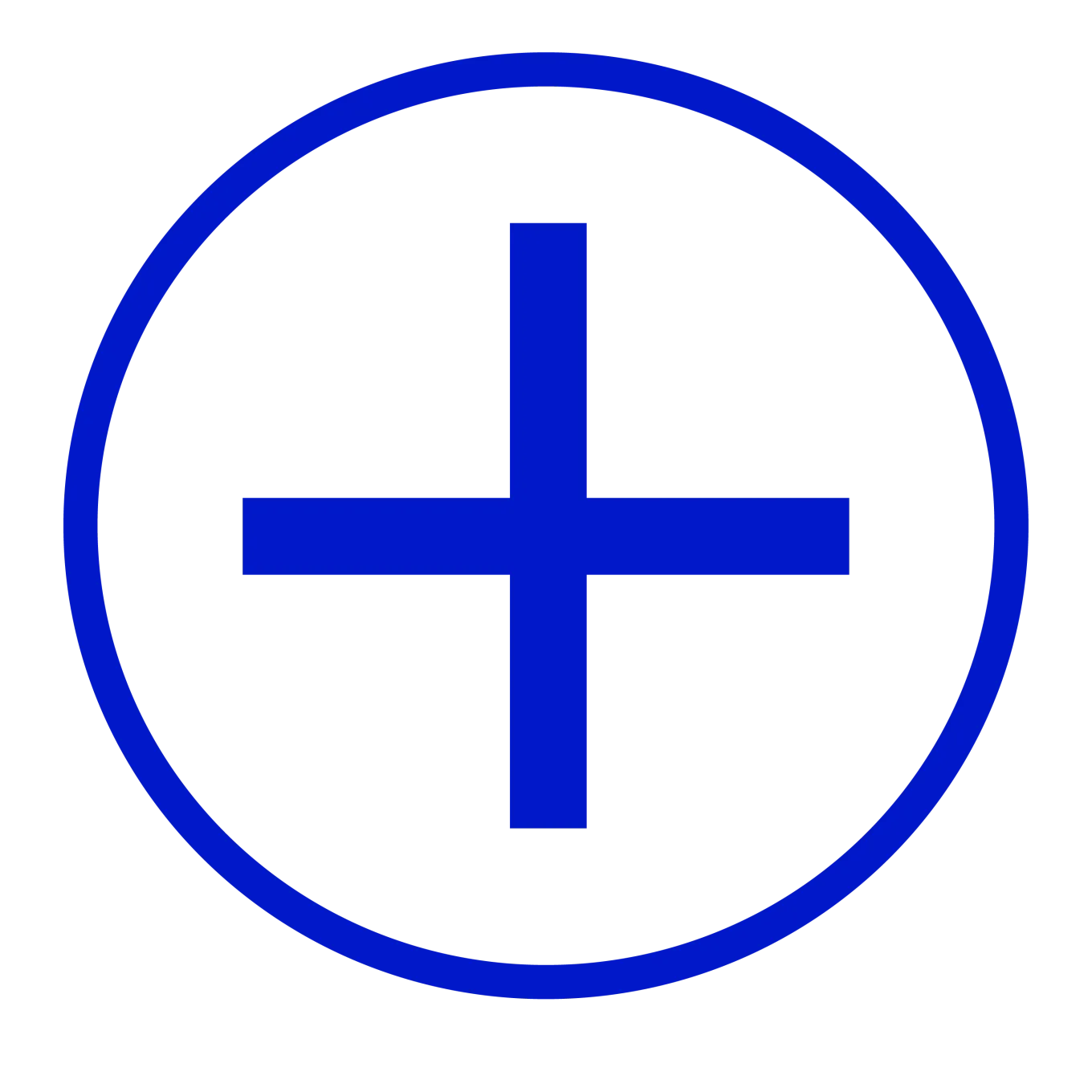 A circle with a + in the middle of it
