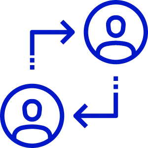An icon showing two people engaging with each other
