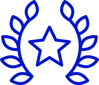 An icon of a star inside a laurel wreath