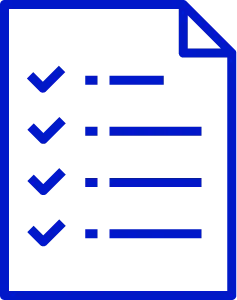 An icon showing a vote card with ticks down it