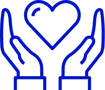 An icon indicating a relationship of support