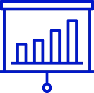 An icon showing a series of bar charts on a pull-down chart