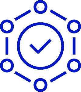 An icon indicating a trusted process working effectively