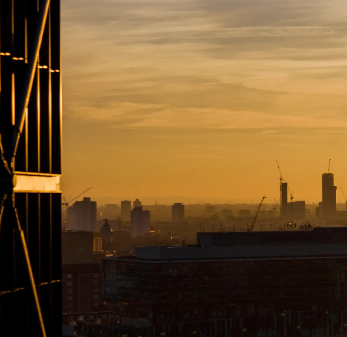A view of the London skyline through some of its skyscrapers