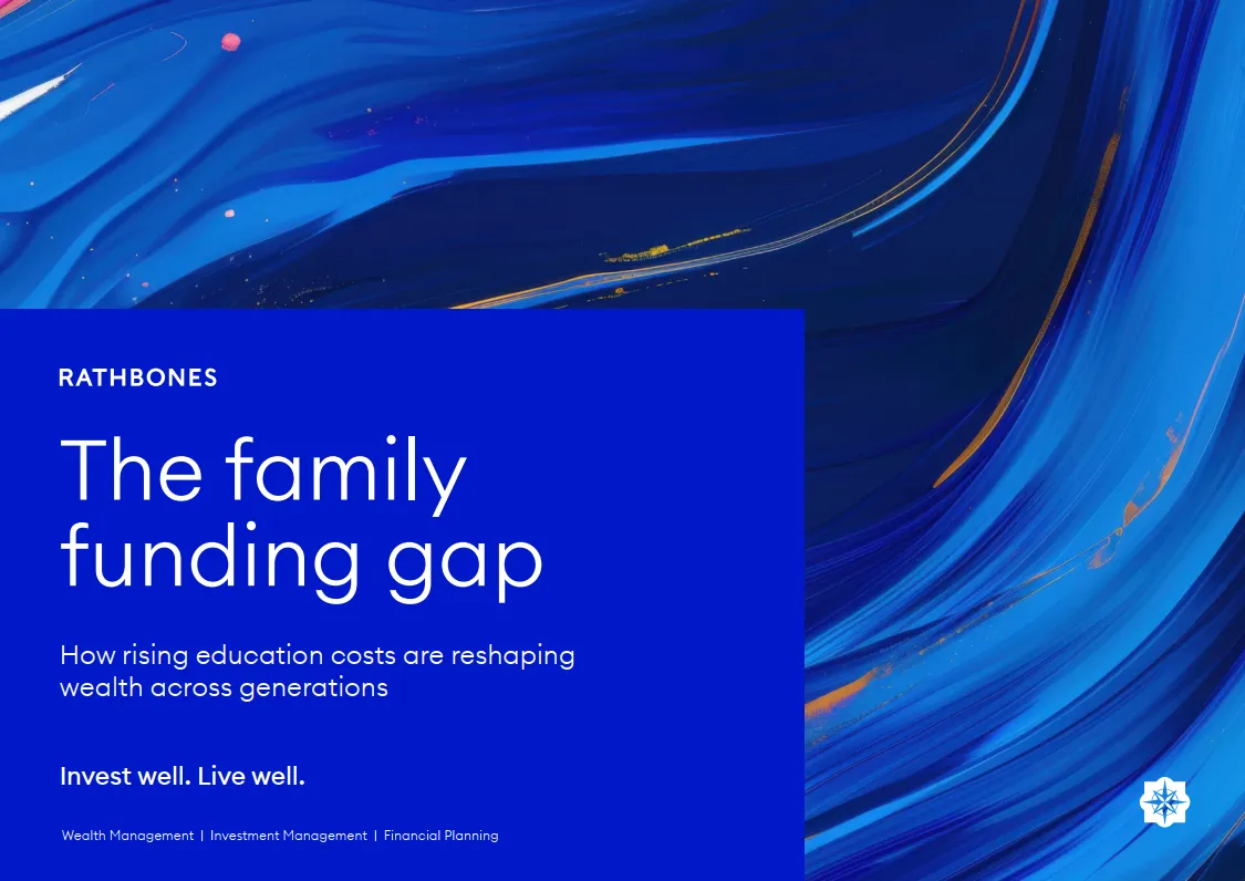 The front cover of Rathbones' "The family funding gap" report