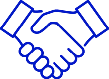 An icon showing two people shaking hands