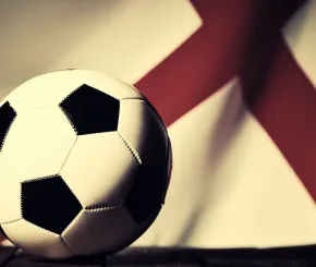 Football and English flag 