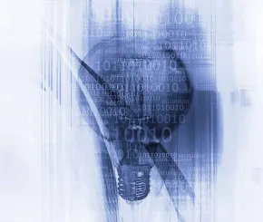 abstract digital lightbulb