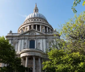 St Paul's Cathedral in summer London sun
