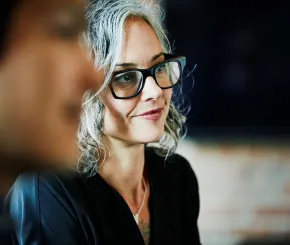 Two people listening