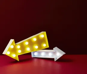 Arrows pointing in opposite directions