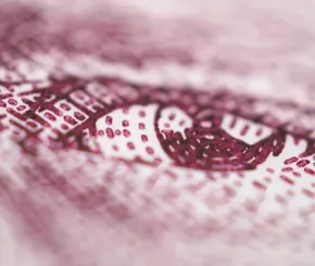 Eye detail on £50 note