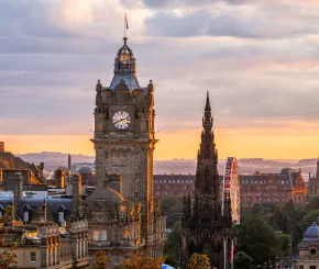 View of the Balmoral Hotel in Edinburgh Scotland