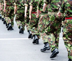 Image of soldiers marching