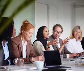 Group of business people smiling