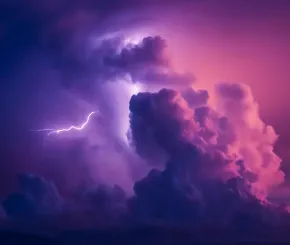 Lightning storm clouds