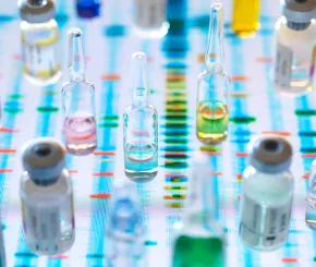 A close up of medical vials