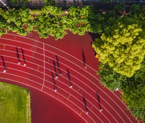 People on a running track