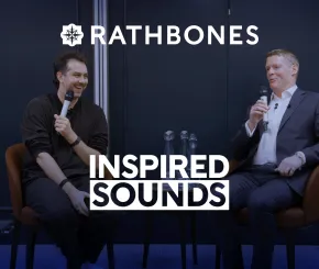Two men talking for the Inspired Sounds podcast