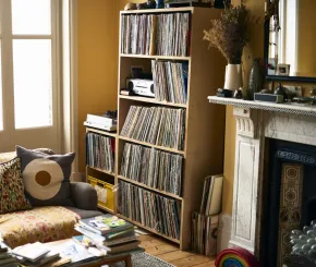 Records in a living room
