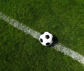 A football in an empty field