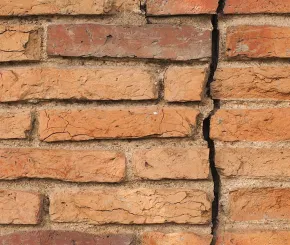 Crack in brick wall