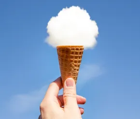 Ice cream cone with cloud