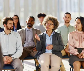 Business woman talking
