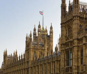 Houses of parliament seen from the Thames London