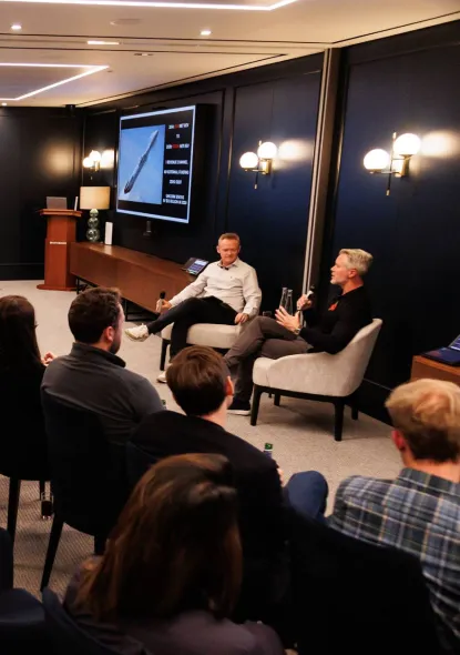 The audience listen to speakers at the Rathbones Inspire 'Journey of a founder' event in November 2025